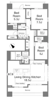 ファミールグラン三田伊皿子坂【6階】の間取り