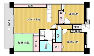 エイリックスタイルアスバ貝塚駅【7階】の間取り