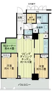 ローレルコート難波【15階】の間取り