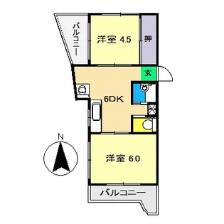 スカイパレス二葉【4階】の間取り