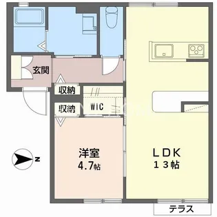 タウニータカワシ【1階】の間取り