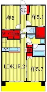 ザ・レジデンス津田沼奏の杜テラス【9階】の間取り