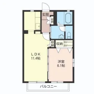 リボンハイツ ブルー【1階】の間取り