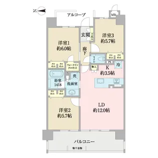 ブランシエラ那覇赤嶺ステーションファースト【2階】の間取り