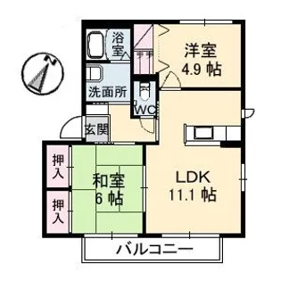 シャーメゾン朝海 B棟【2階】の間取り
