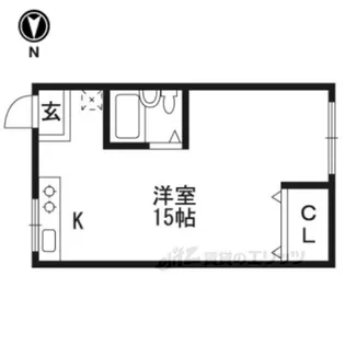 フラット桃山【1階】の間取り
