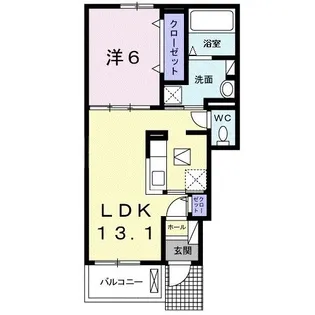 シャン ノール XXI【1階】の間取り