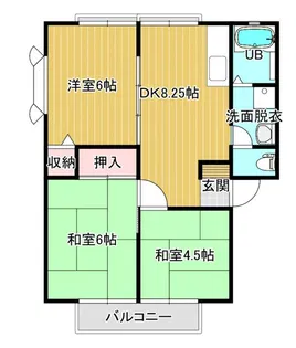 サンビレッジ横代B棟【1階】の間取り
