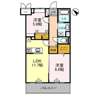 石田シティ新都心【2階】の間取り