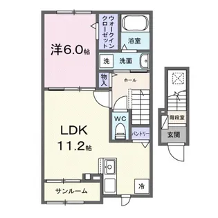 バーシア【2階】の間取り