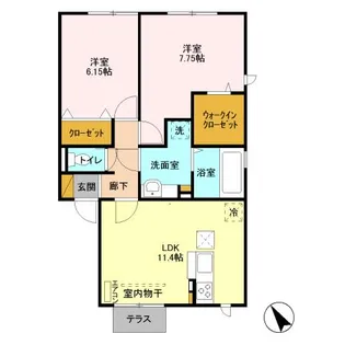 バードネイチャーC棟【1階】の間取り