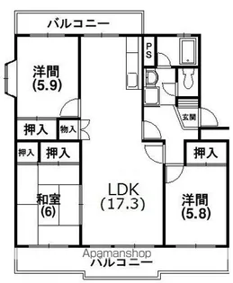 ヴェルディ広沢【3階】の間取り
