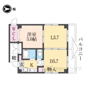 ハッピー稲野マンション【1階】の間取り