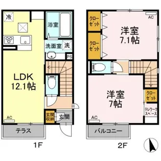西臺 稀 上ノ臺【2階】の間取り