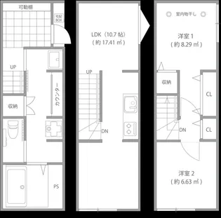 パークシティ尾久【3階】の間取り