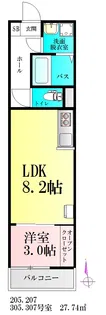 マシェルナ美田園【2階】の間取り