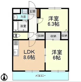 グランドハイツ関根II【1階】の間取り