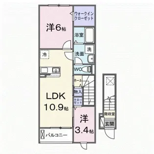 セレノ新町II【2階】の間取り