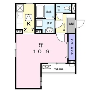 ル ヴェールF【1階】の間取り