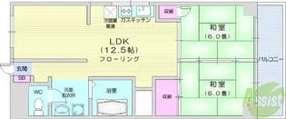 中島丁ハイツ【1階】の間取り