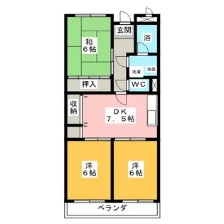 サンライズ旭【3階】の間取り