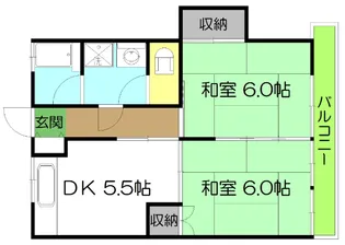 大川ハイツ【2階】の間取り