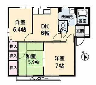 シャーメゾン吉山B棟【2階】の間取り