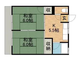 コーポ米津【1階】の間取り