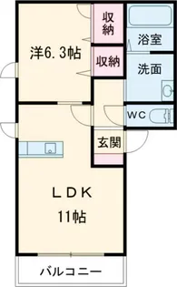 ブリリアントE【1階】の間取り