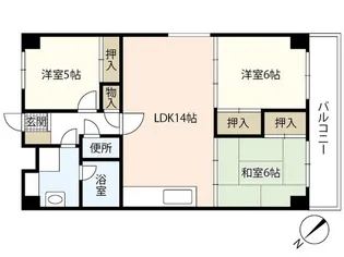 西広島ガーデニア【6階】の間取り