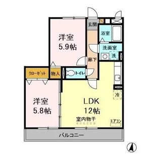 グレースヒルズ I・II【3階】の間取り
