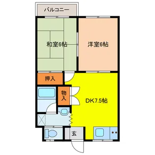 ハイツ白石【2階】の間取り