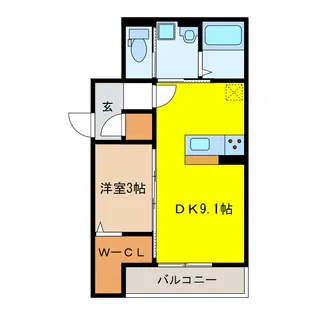 岐阜県岐阜市加納徳川町【アパート】の間取り
