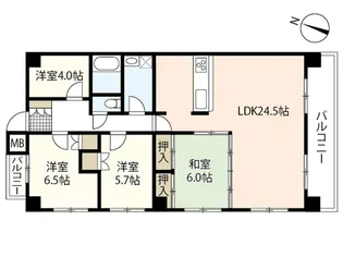 ニューメゾン古江【2階】の間取り