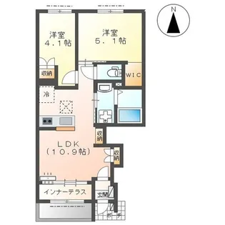ドエル・カルミア【1階】の間取り