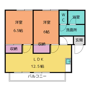 サニーヒルズ鳴丘B棟【2階】の間取り