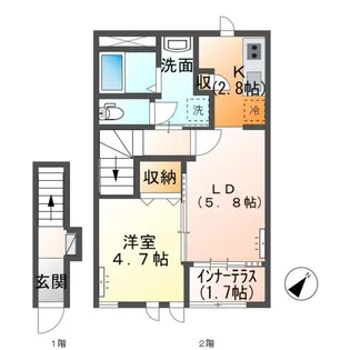 サクシード鹿島谷B【2階】の間取り