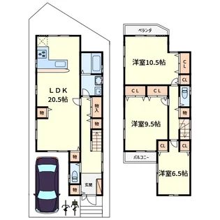 京都府乙訓郡大山崎町字下植野小字宮本【一戸建】の間取り