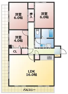 コープ野村水前寺【3階】の間取り