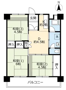 UR桃山南【3階】の間取り