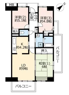 3LDKの間取り画像