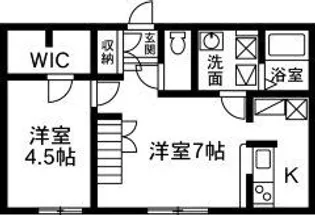 プリマ前橋朝倉【1階】の間取り