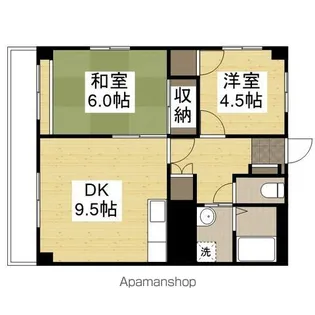 グリーンコスモ田井【1階】の間取り