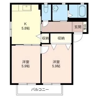 ハイツかえで【2階】の間取り