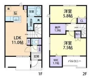 ドミール大島VII A【1階】の間取り