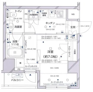 パレステュディオ新宿パークサイド【14階】の間取り