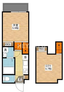 1SKの間取り画像