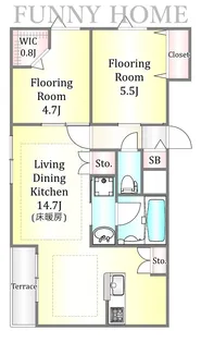 ファルベ千歳台【1階】の間取り