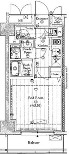 プレール・ドゥーク門前仲町II【5階】の間取り