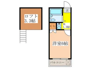 北成ハイム【1階】の間取り